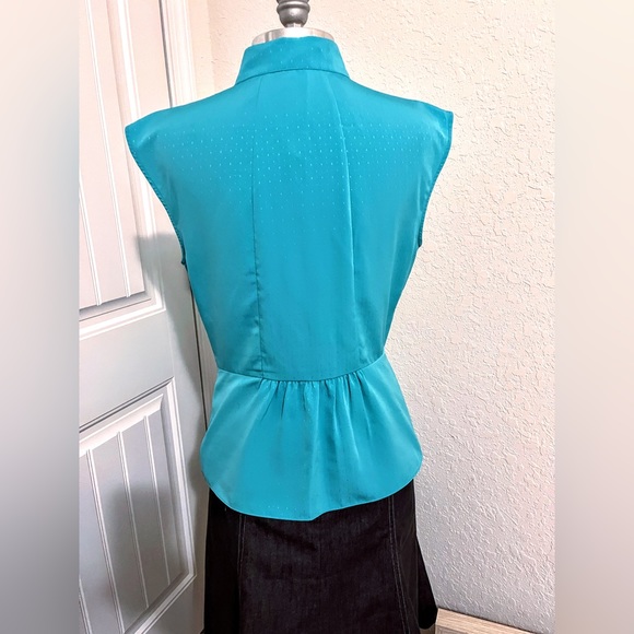 Gianni Binni Sleeveless Ruffled Pleated Business Professional Blouse Size M - Picture 9 of 11